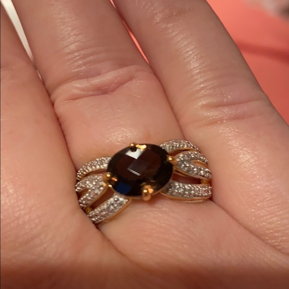 Genuine Smokey Quartz Oval East/West setting Ring - Picture 10 of 10